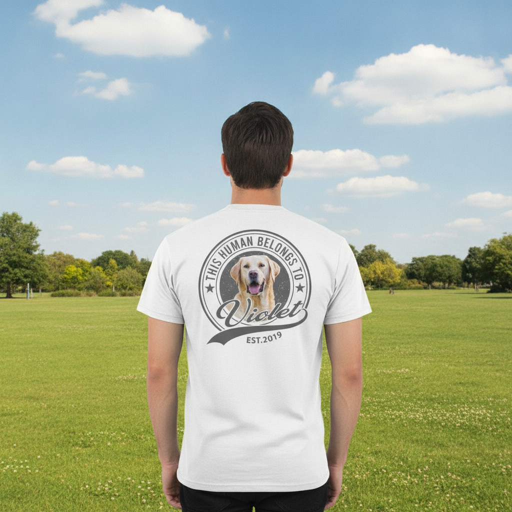 Custom This Human Belongs Dog T-Shirt — Gift for Cat Lovers 6MGSZ