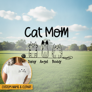 Custom Cat Mom Clipart T-Shirt — Gift for Mom H7ZMB