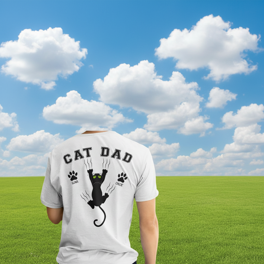 Custom Cat Dad Mom Bright T-Shirt — Gift for Dad 3538Y