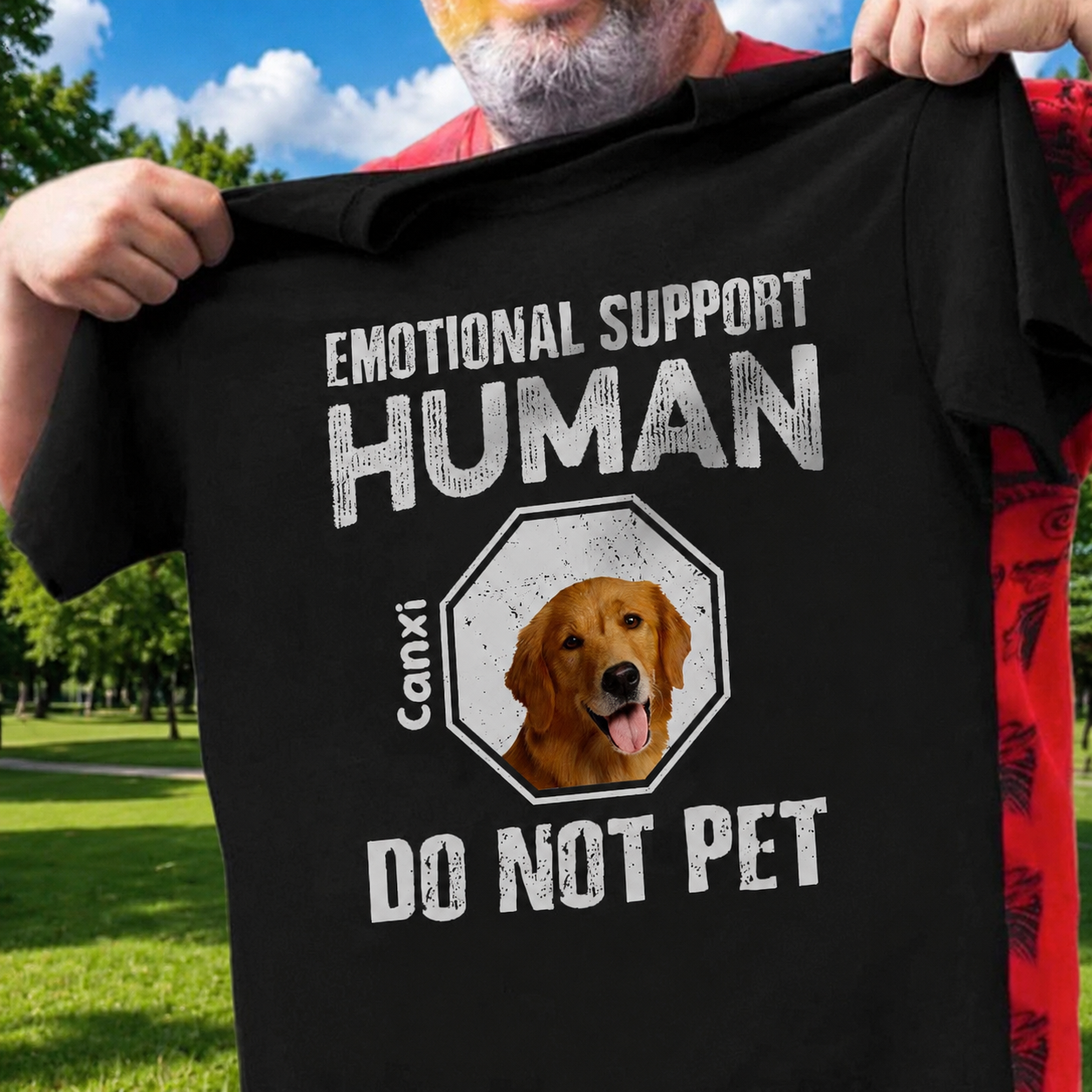 Custom Emotional Support Human Front T-Shirt — Gift for Dog Lovers MRDF7