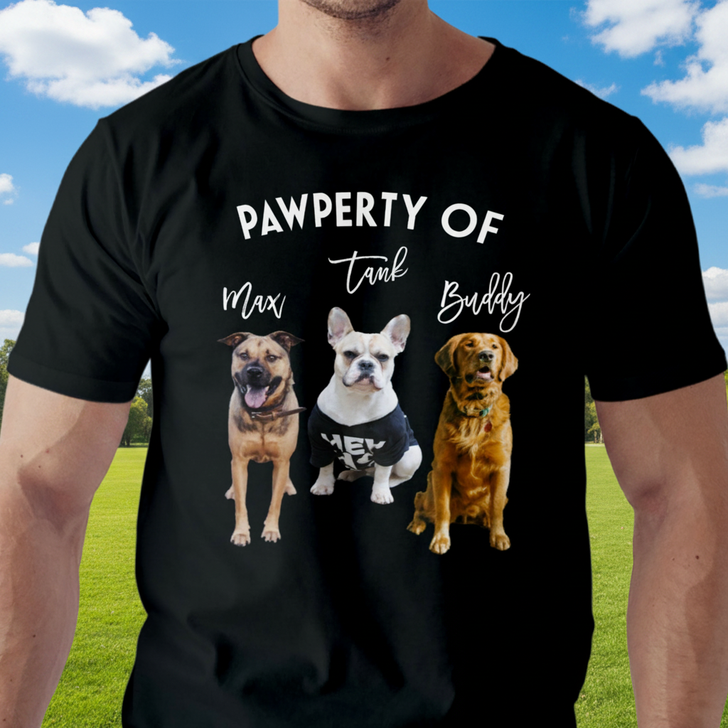 Custom Pawperty My Dogs Pet T-Shirt — Gift for Dog Lovers 2T7XC