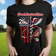 Custom Name Proud American Nurse T-Shirt — Patriotic Gift FYJZ8