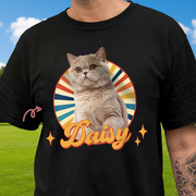 Custom Cute Cat Retro Dark T-Shirt — Gift for Cat Lovers K93GS