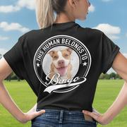 Custom Human Belongs Dog Cat T-Shirt — Gift for Cat Lovers ACAKZ