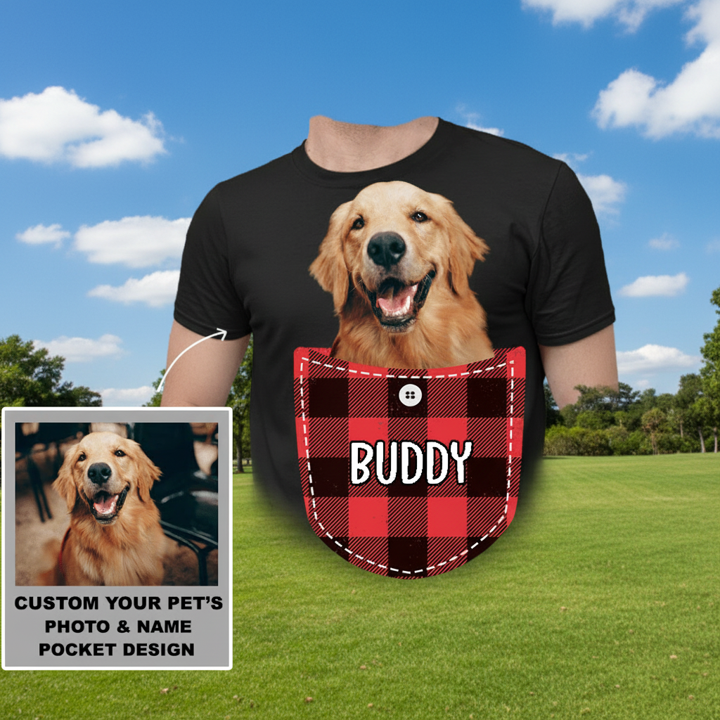 Custom Na96 Petpocket Photocustom T-Shirt — Gift for Pet Lovers M78PD