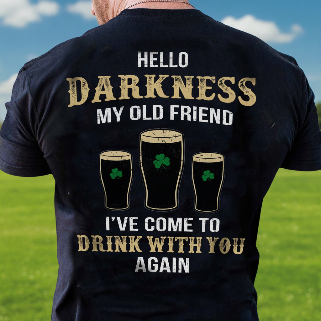 Custom Irish Darkness Front Shamrock T-Shirt — Custom Gift BFP7Z