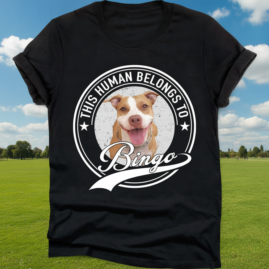 Custom Human Belongs Dog Cat T-Shirt — Gift for Cat Lovers NGV2Q