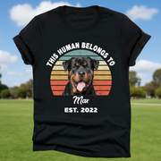 Custom This Human Belongs Vintage T-Shirt — Gift for Dog Lovers EVWA7