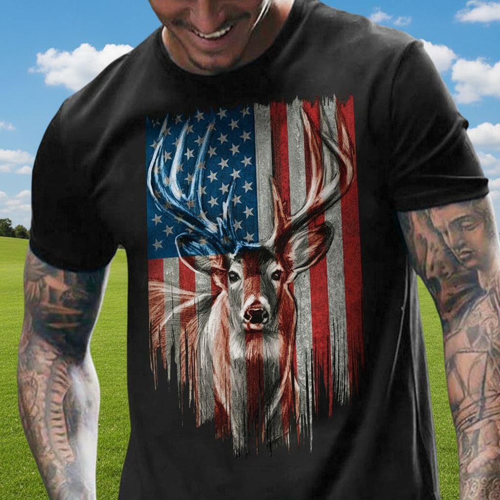 Custom Deer America Front Hunting Garden Flag — Patriotic Gift BZV5B