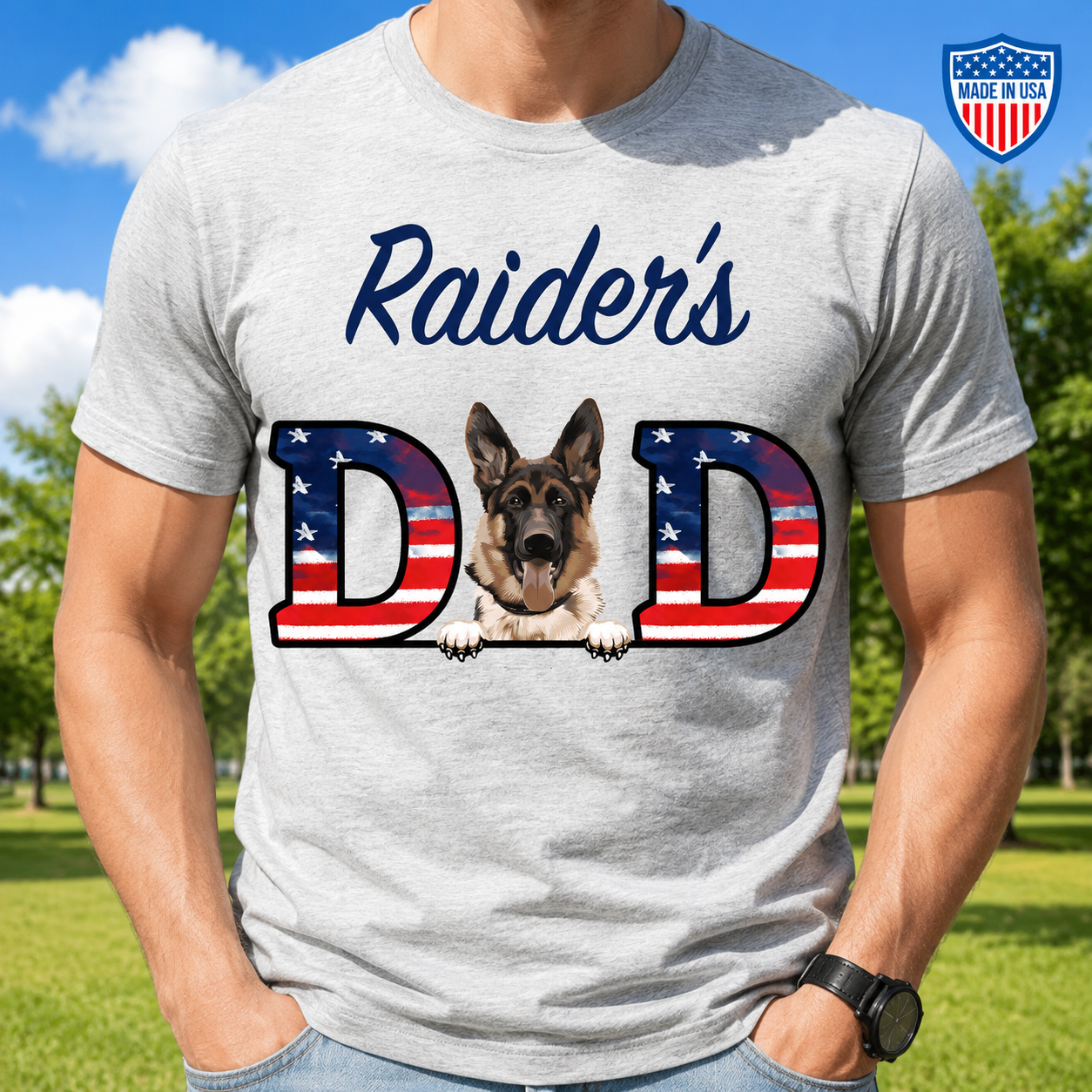 Custom American Dog Mom Dad T-Shirt — Gift for Dad JFB2N