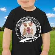 Custom Human Belongs Dog Cat T-Shirt — Gift for Cat Lovers ZZ4CK