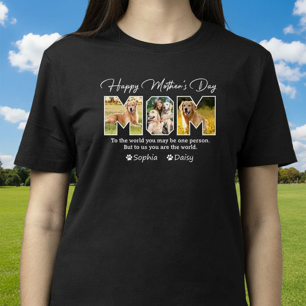 Custom Happy Mothers Day Dog T-Shirt — Gift for Mom ZRRGN