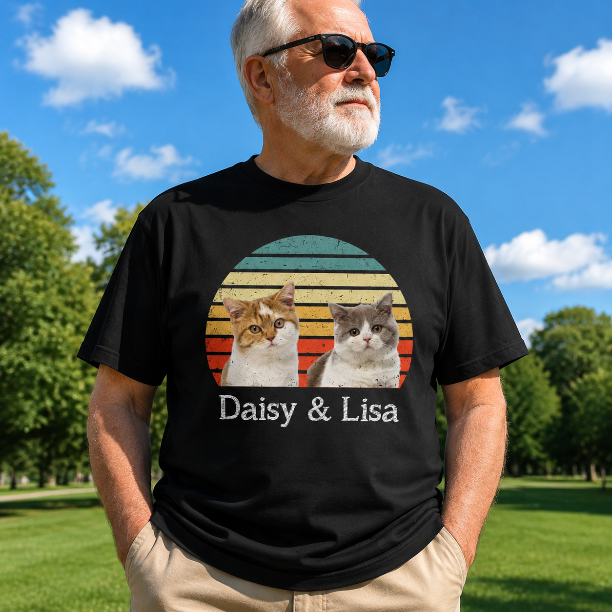 Custom Cat Vintage Retro T-Shirt — Gift for Cat Lovers YGVCM