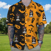 Custom Dog Cat Clipart Halloween Hawaiian Shirt — Gift for Cat Lovers GM5H5