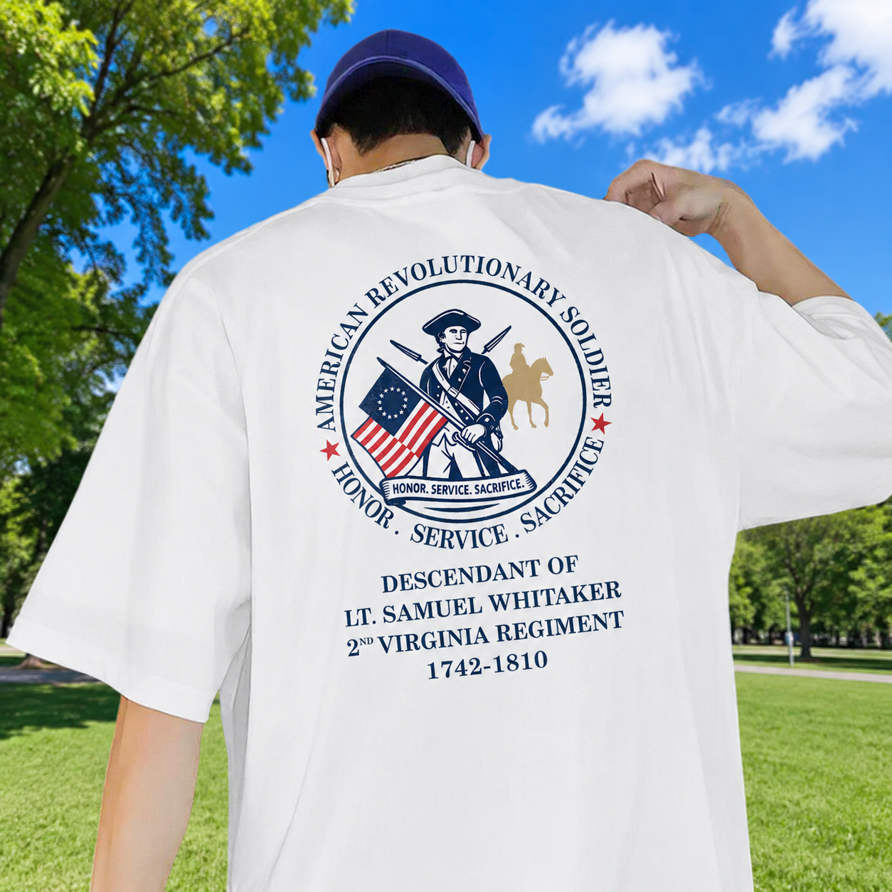 Custom Descendant Patriot Honor Service T-Shirt — Custom Gift WYR5V