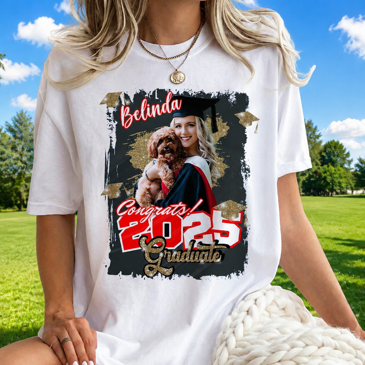 Custom Congrats Graduate Bright T-Shirt — Custom Gift HNCKB