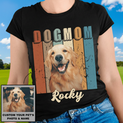 Custom Na96 Dogmom Vintagephoto T-Shirt — Gift for Dog Mom E54QA