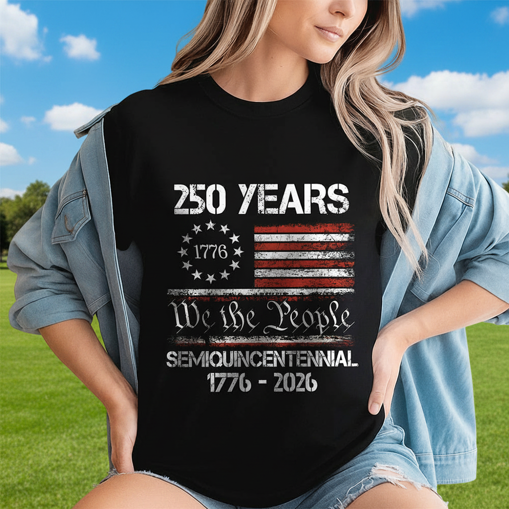 Custom America 250th Anniversary United T-Shirt — Patriotic Gift DRWUZ