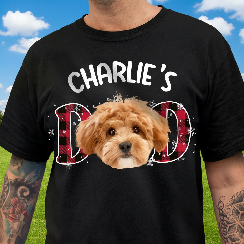 Custom Hpt Dog Cat Dad T-Shirt — Gift for Dad M65GR