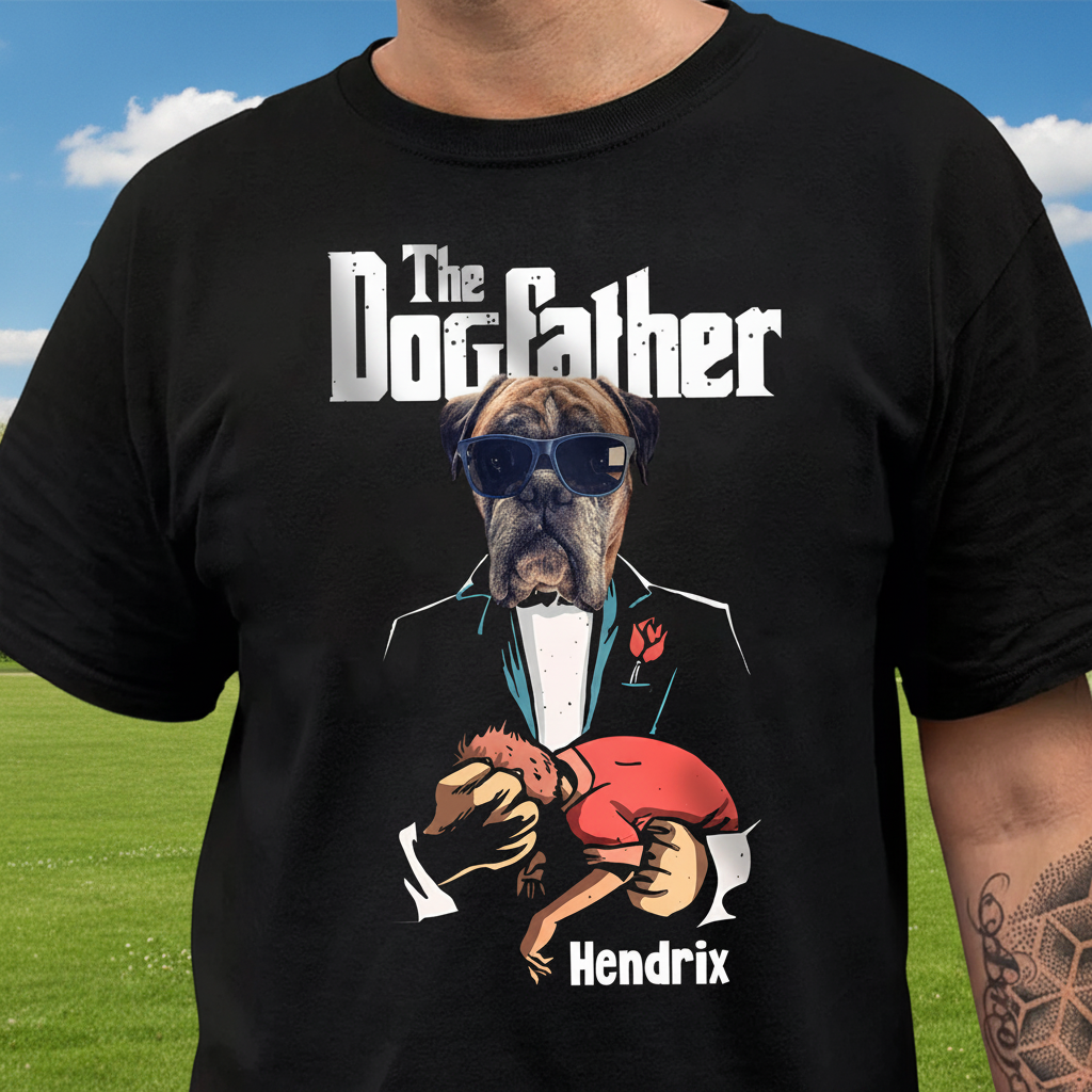 Custom Dog Dogfather Dad T-Shirt — Gift for Dad DB776