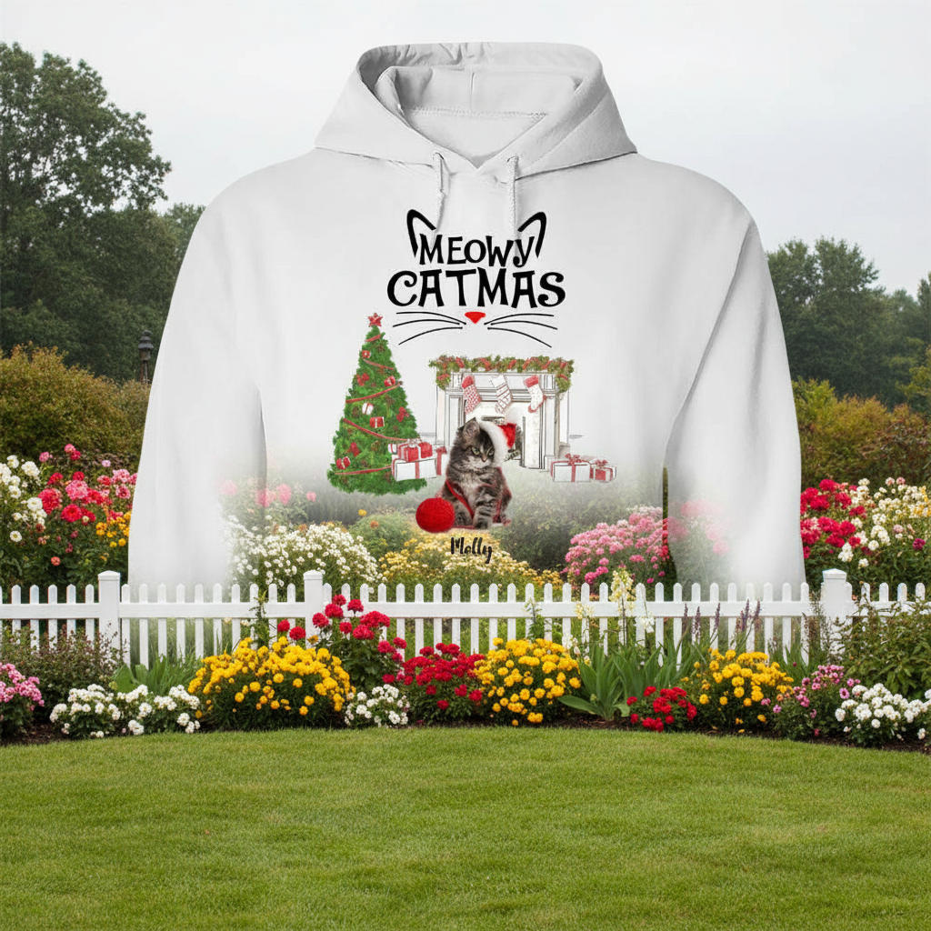 Custom Meowy Catmas Cat T-Shirt — Gift for Cat Lovers 449SV