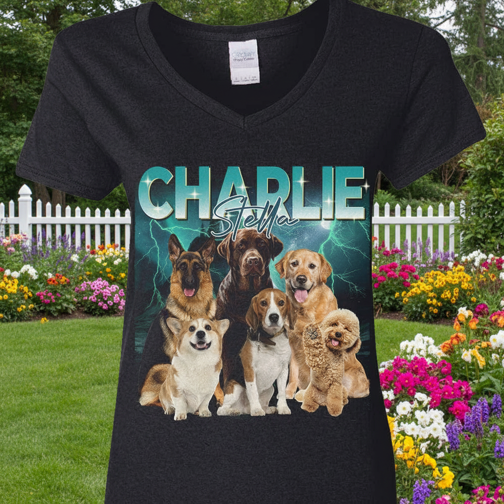 Custom Gradient Name Dog Lover T-Shirt — Gift for Dog Lovers 52GV3
