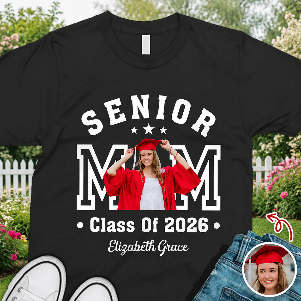 Custom Senior Mom Dad Class T-Shirt — Gift for Dad 8WJVX