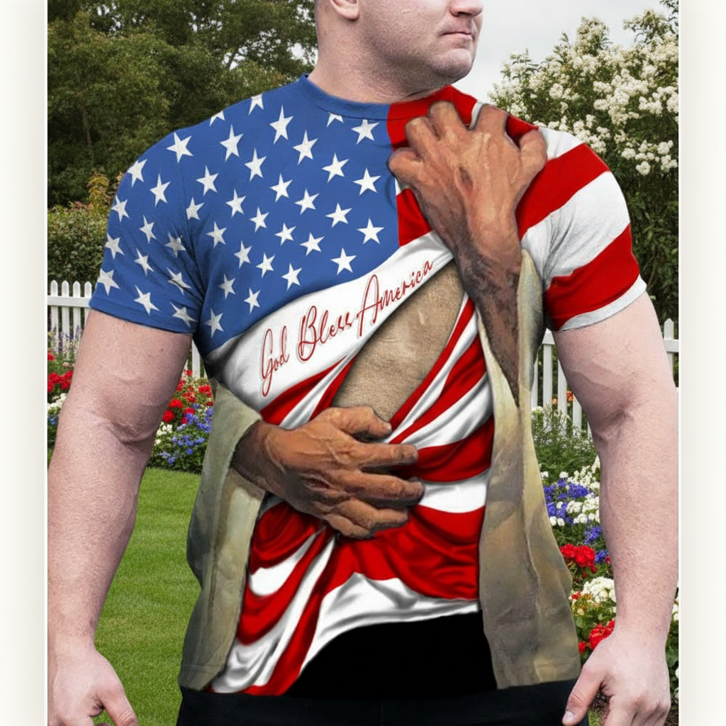 Custom Love God Bless America T-Shirt — Patriotic Gift GHZMR
