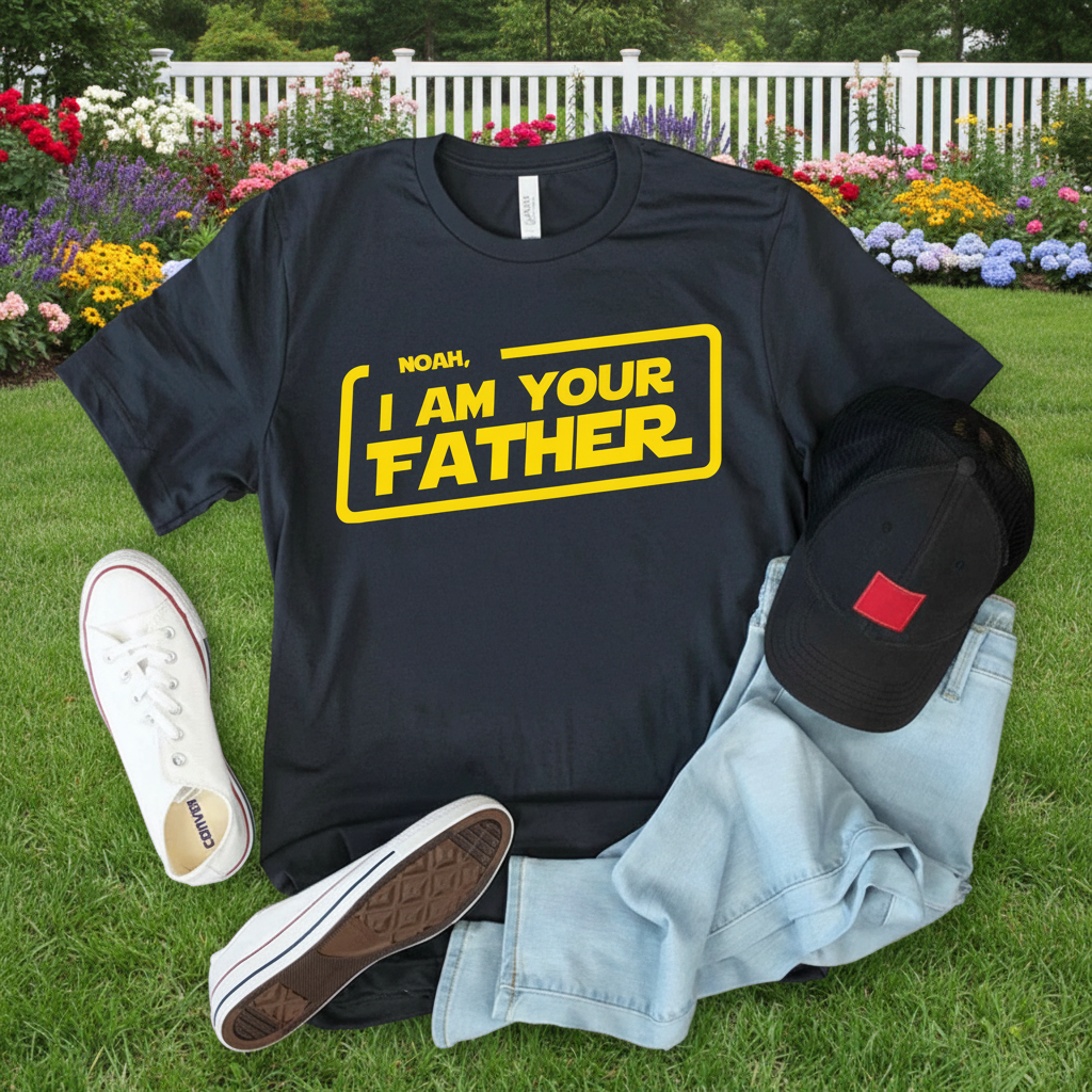 Custom Am Father Fathers Day T-Shirt — Gift for Dad E4PEA