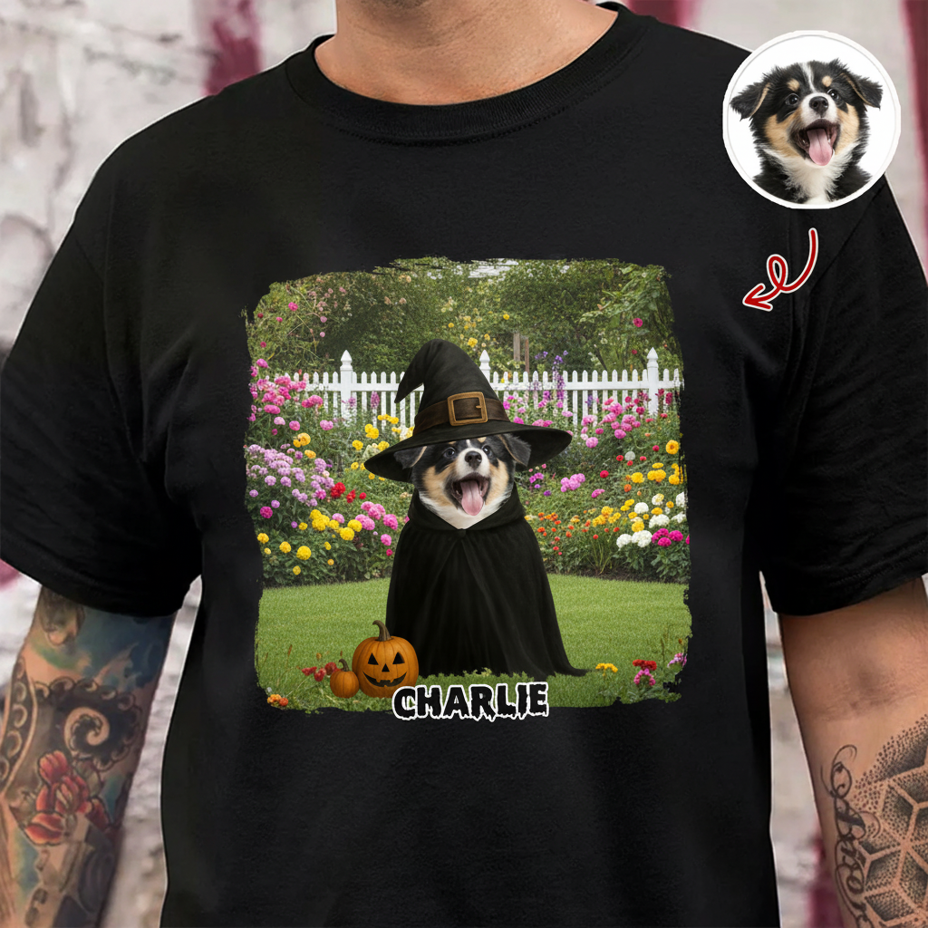 Custom Vth Halloween Cute Peeking T-Shirt — Gift for Dog Lovers 863C4