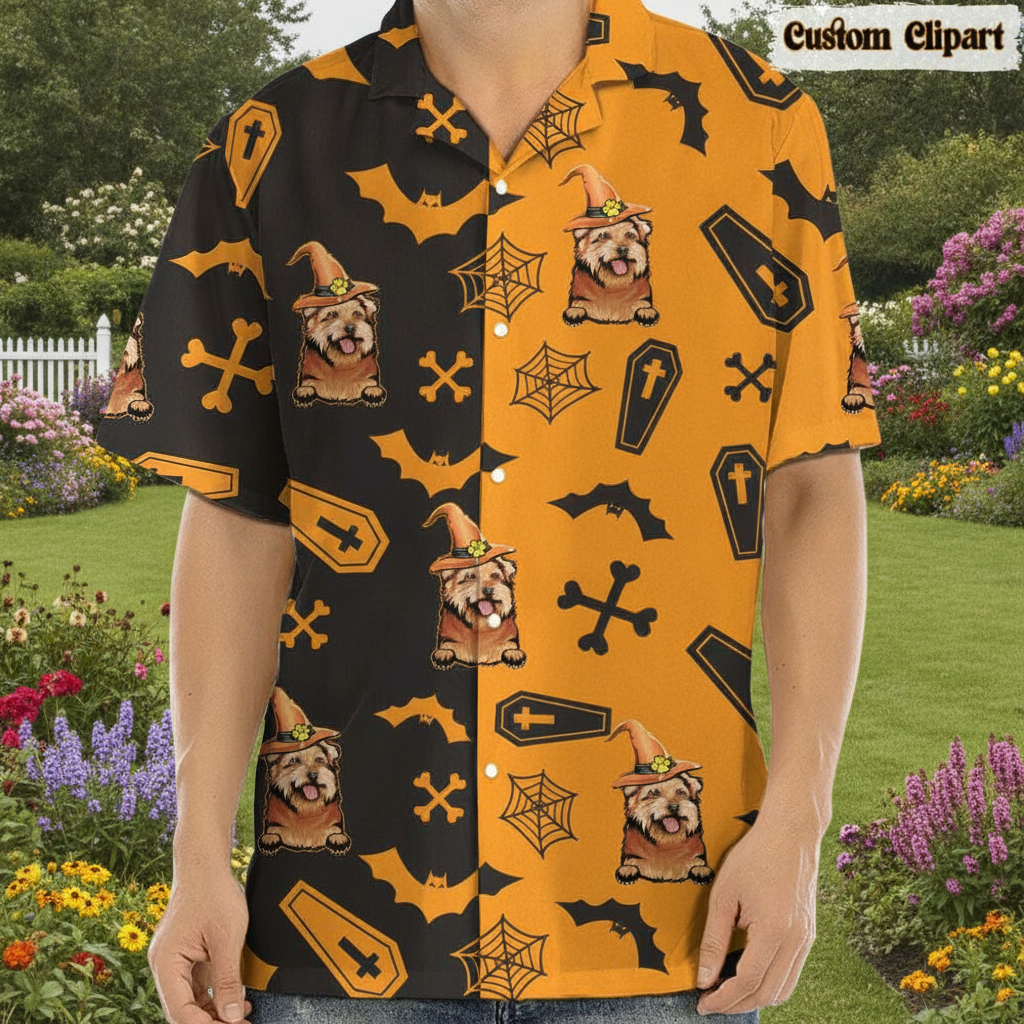 Custom Dog Cat Clipart Halloween Hawaiian Shirt — Gift for Cat Lovers GM5H5
