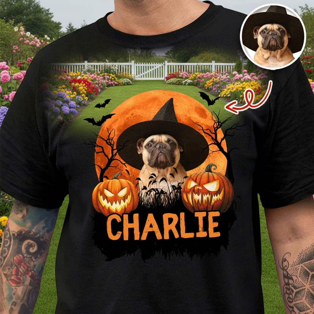 Custom Vtc Halloween Dog Dark T-Shirt — Gift for Dog Lovers ZCRNJ
