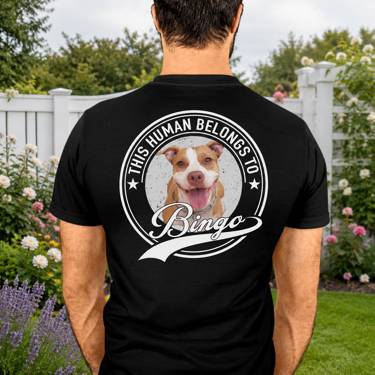 Custom Human Belongs Dog Cat T-Shirt — Gift for Cat Lovers 398VZ