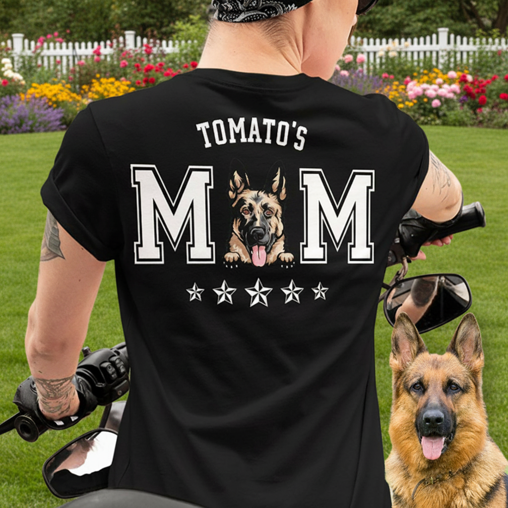 Custom Dog Dad Mom Backside T-Shirt — Gift for Dad 6UHVZ
