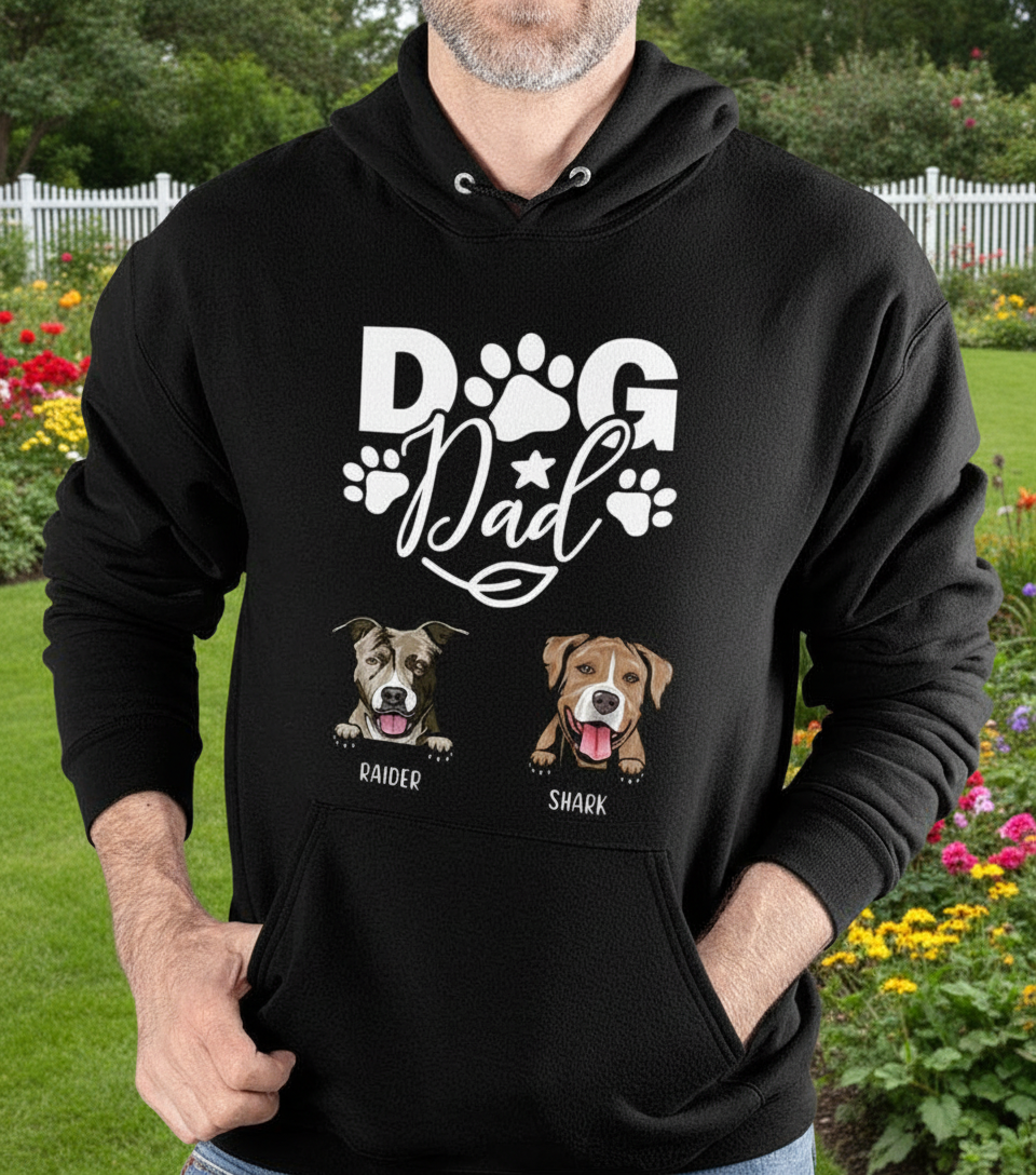 Custom Hn95 Doglovers Dogdad T-Shirt — Gift for Dog Dad EQ5ZG