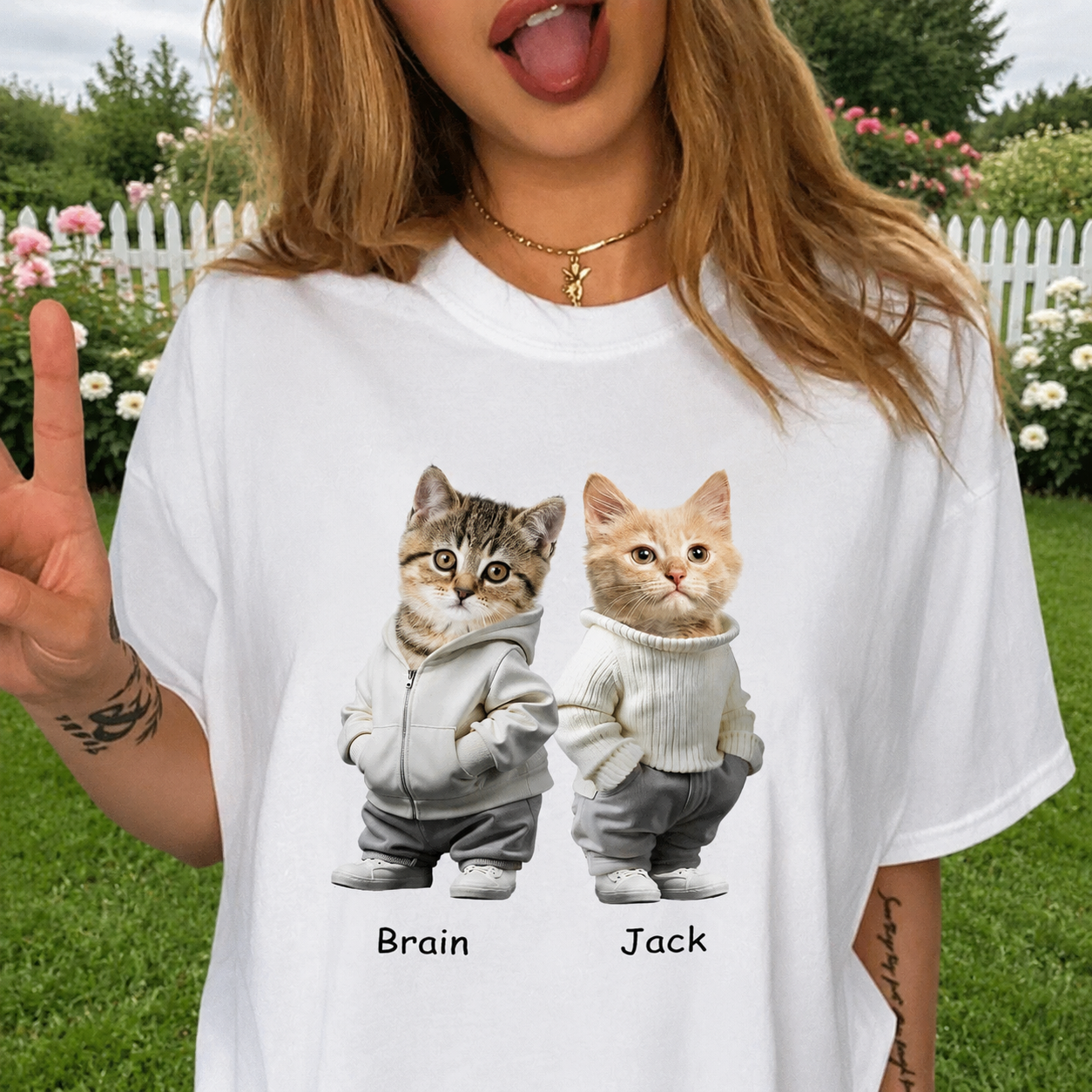 Custom Mha Name Dog Cat T-Shirt — Gift for Cat Lovers 4KBKX