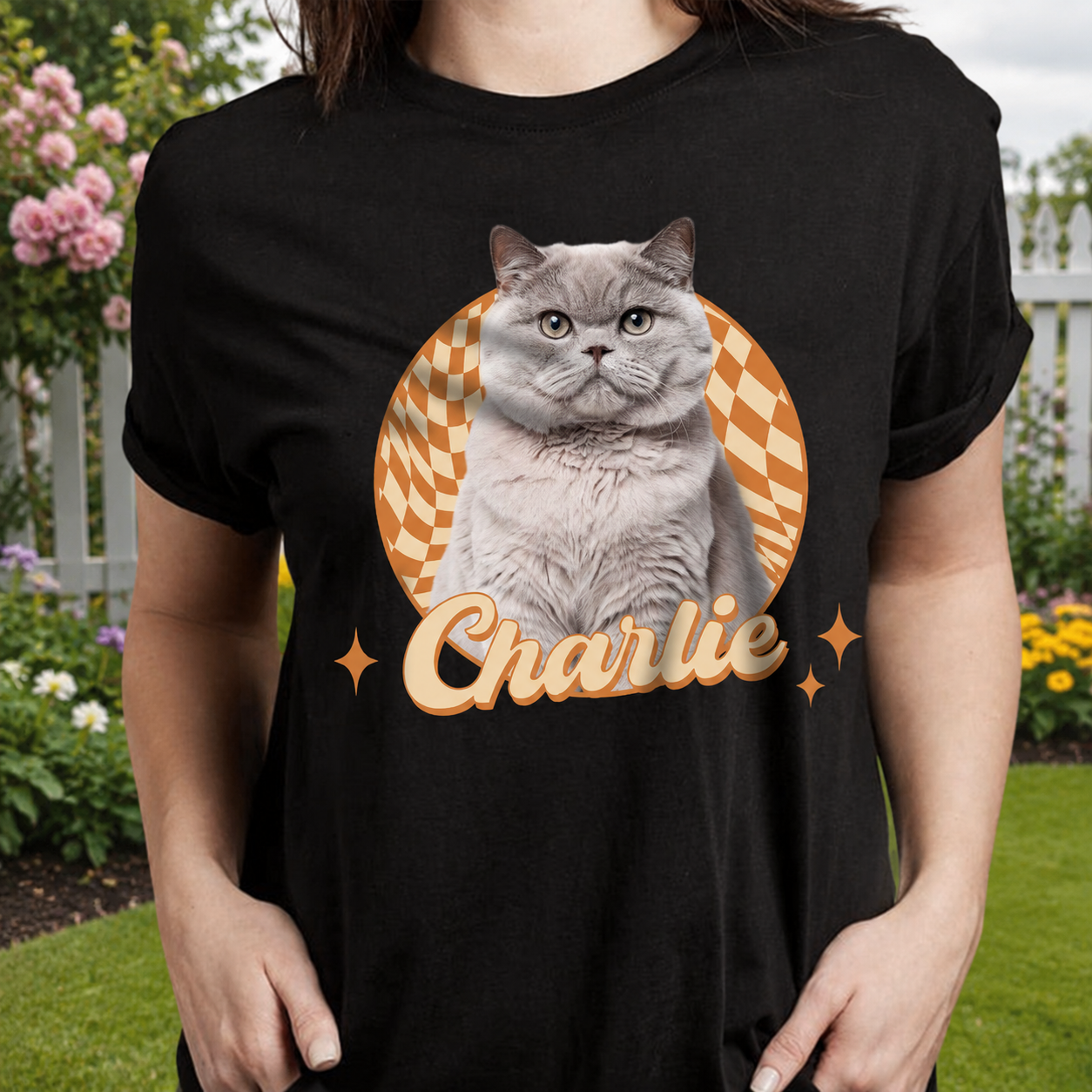 Custom Cute Cat Retro Dark T-Shirt — Gift for Cat Lovers EMG55
