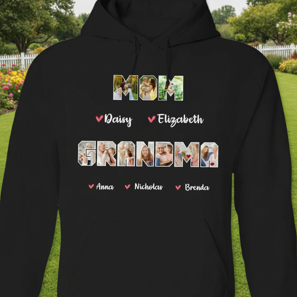 Custom Mom Grandma Dark T-Shirt — Gift for Mom QK3V8