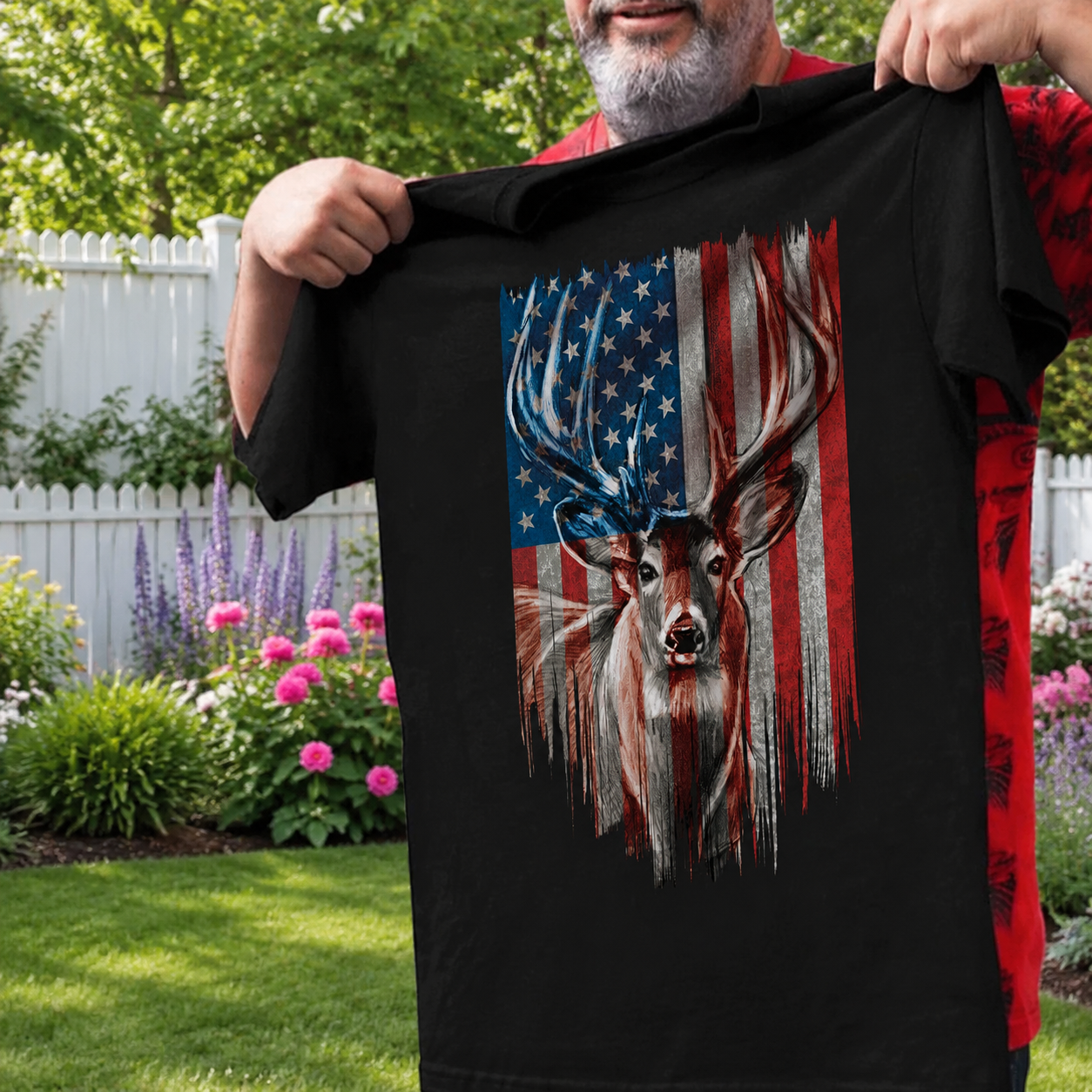 Custom Deer America Front Hunting Garden Flag — Patriotic Gift PYBD8