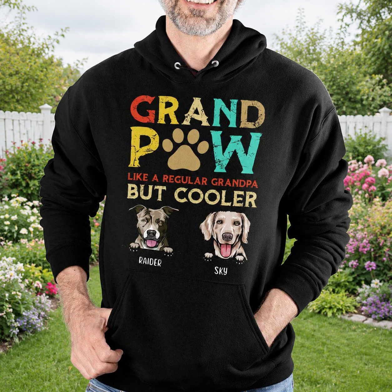 Custom Dog Grandpaw Regular Cooler T-Shirt — Gift for Dad TXJR7