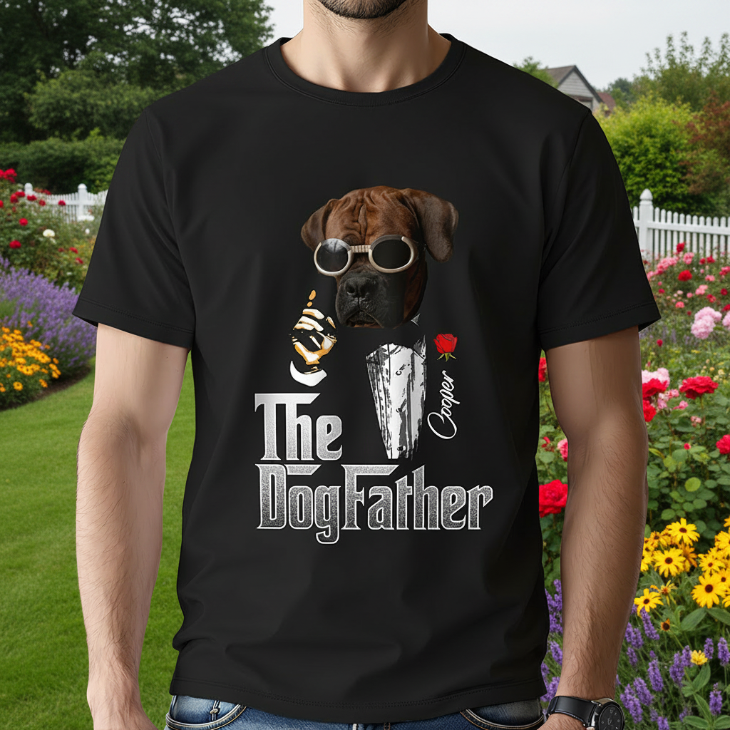 Custom Dogfather Gentlemen Dog Dad T-Shirt — Gift for Dad NAXYX