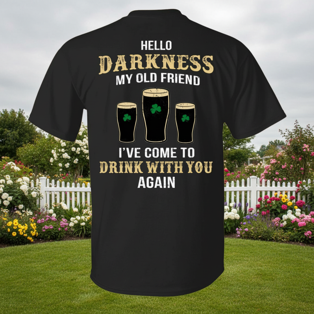 Custom Irish Darkness Front Shamrock T-Shirt — Custom Gift BFP7Z