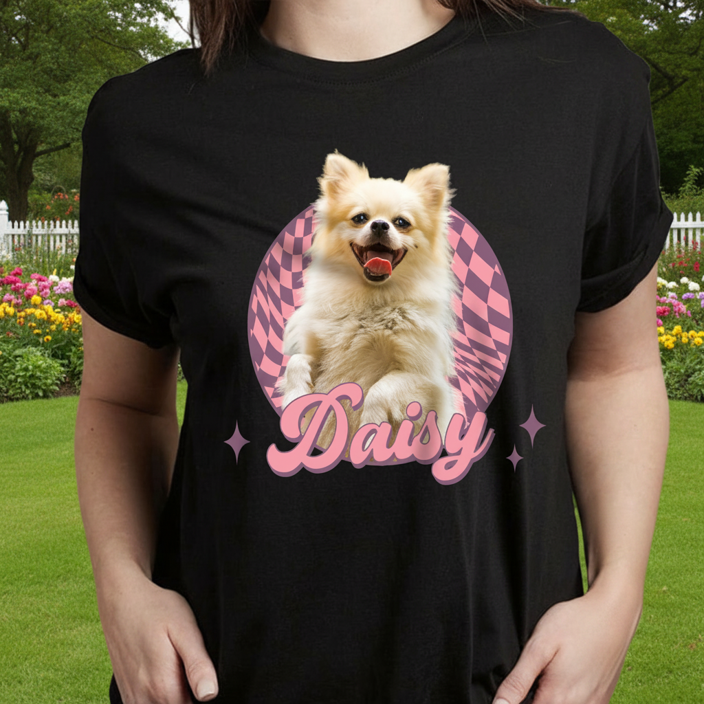 Custom Cute Dog Retro Dark T-Shirt — Gift for Dog Lovers SZKF7