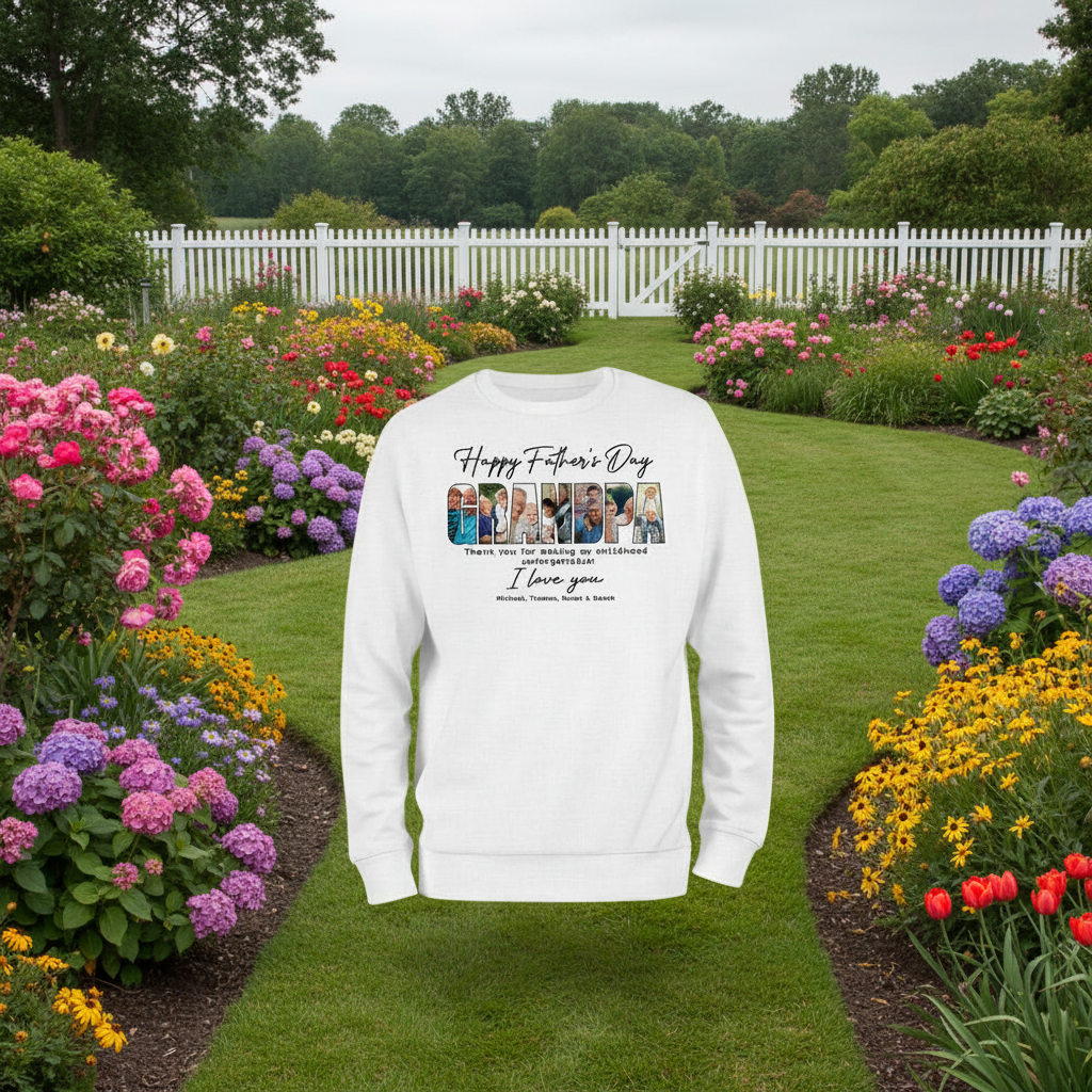 Custom Happy Fathers Day Grandpa T-Shirt — Gift for Dad ZSWQ8