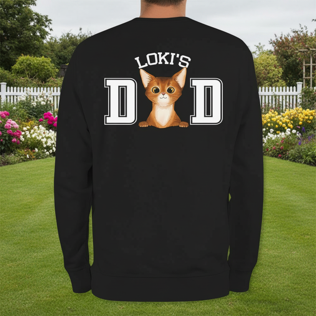Custom Cat Dad Mom Back T-Shirt — Gift for Dad 9HB65