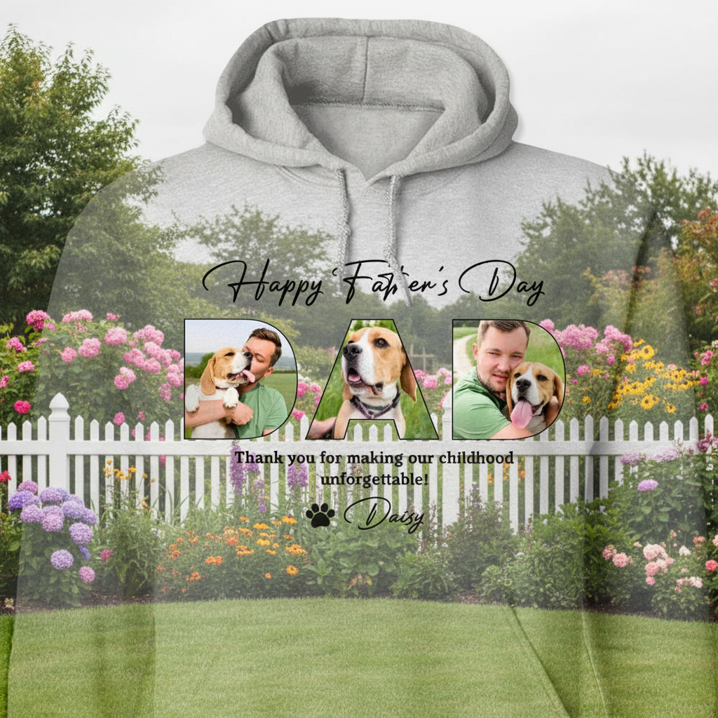 Custom Happy Fathers Day Dog T-Shirt — Gift for Dad NYW4H
