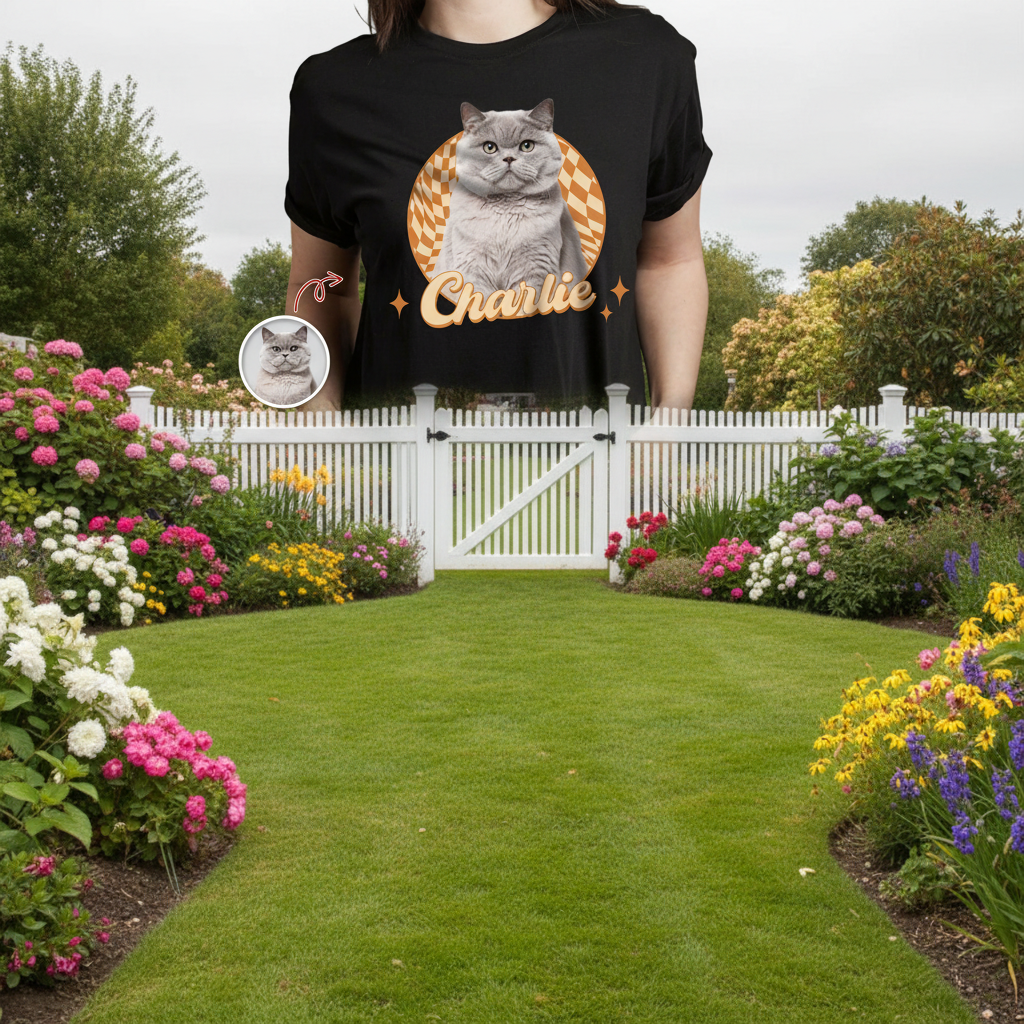 Custom Cute Cat Retro Dark T-Shirt — Gift for Cat Lovers K93GS