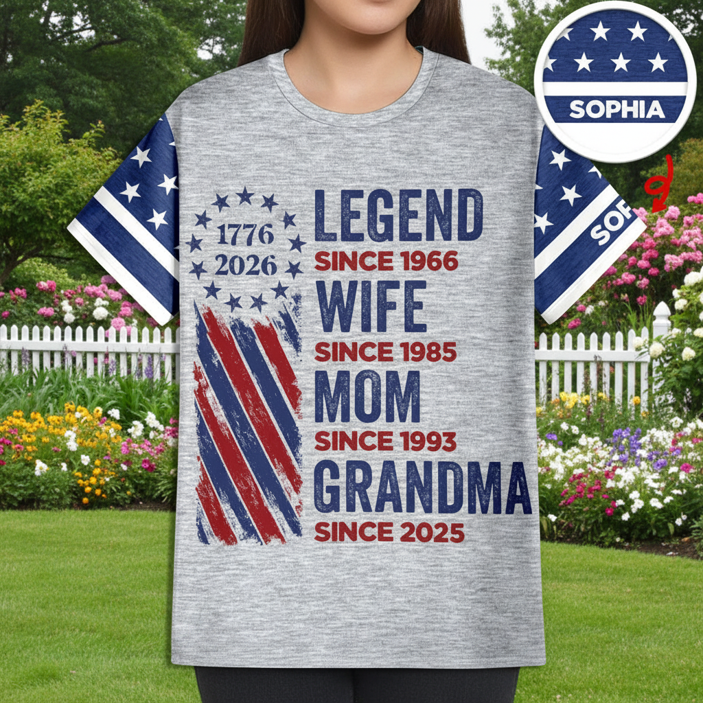 Custom Legend Wife Mom 250th T-Shirt — Gift for Mom 8KPG8