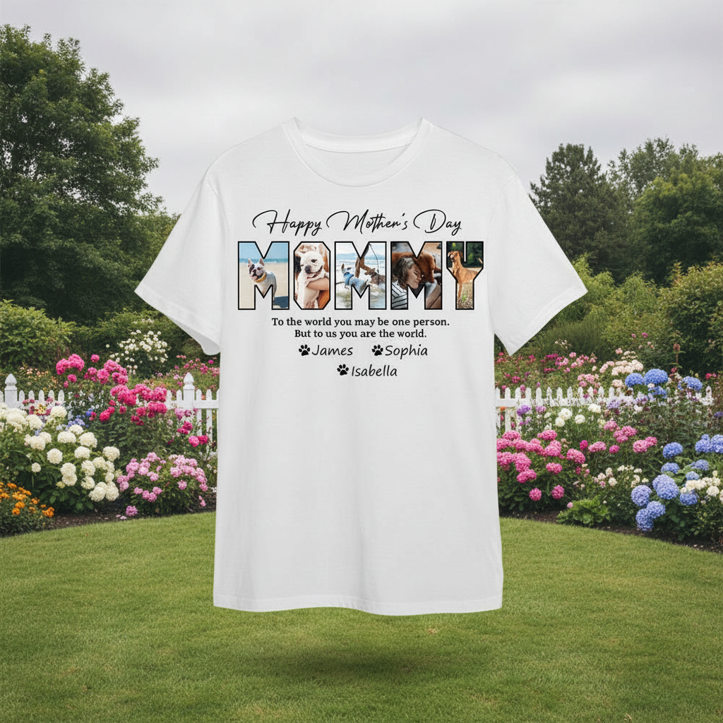 Custom Happy Mothers Day Dog T-Shirt — Gift for Mom GDGAG
