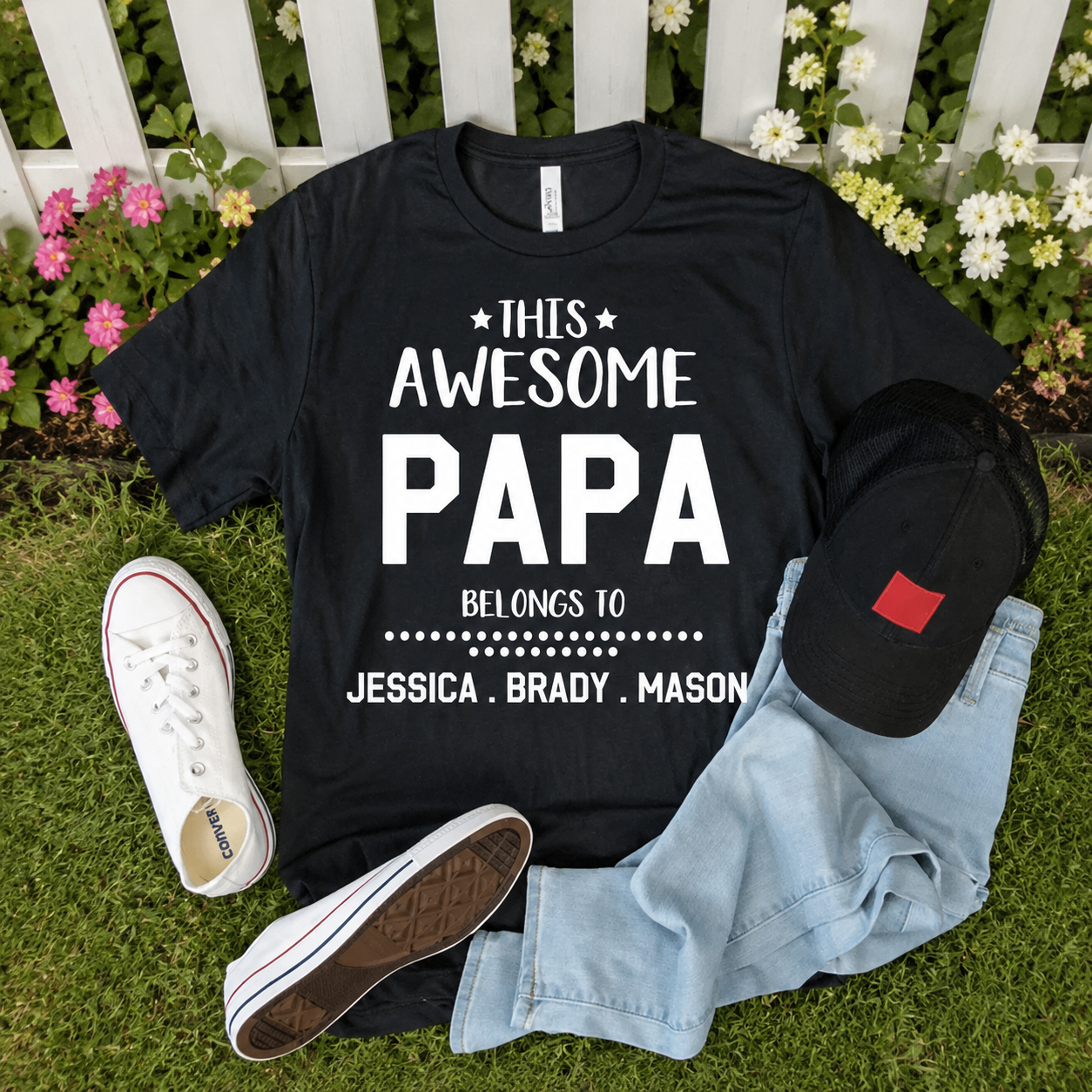 Custom Copy This Awesome Papa T-Shirt — Gift for Dad AGGYH